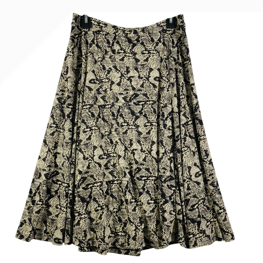 Michael Kors Snakeskin Print Maxi Skirt Flowy Lightweight M Women Elastic Waist